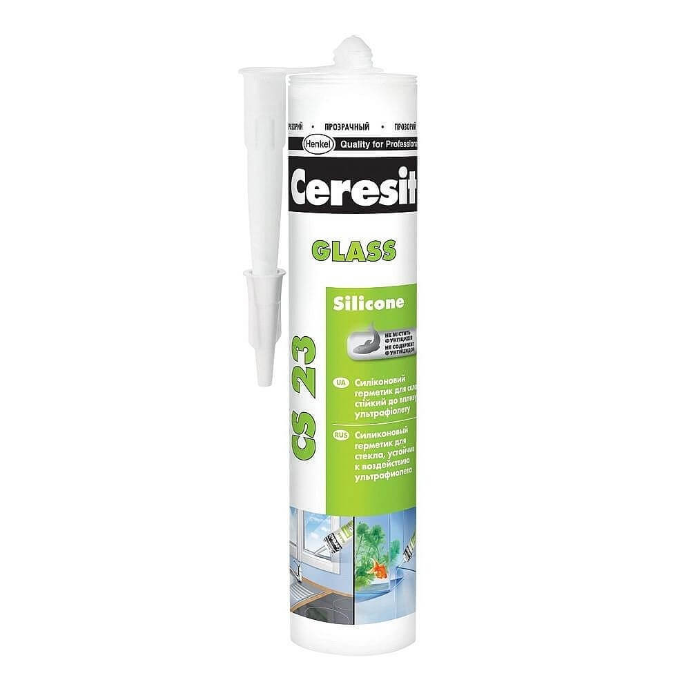 Силиконовый герметик Ceresit Glass CS 23 для стекла 