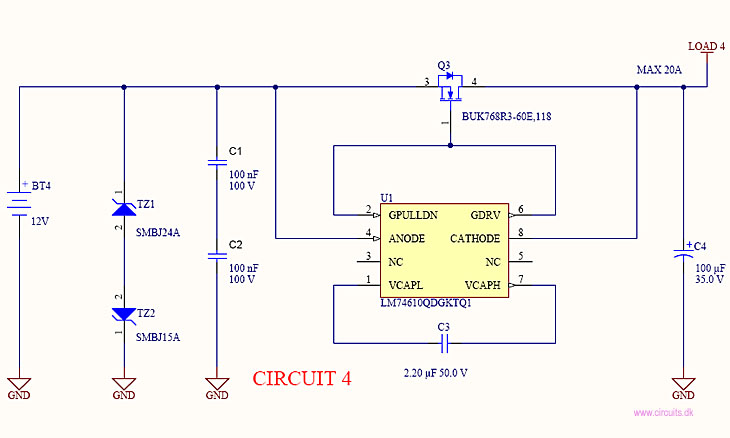 Revers battery protection using a simple diode