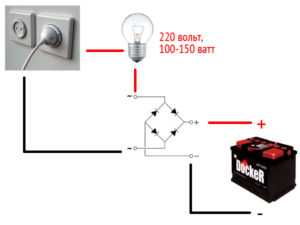 Схема зарядного устройства с диодным мостом
