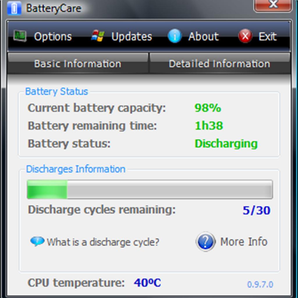 Программа BatteryCare для калибровки