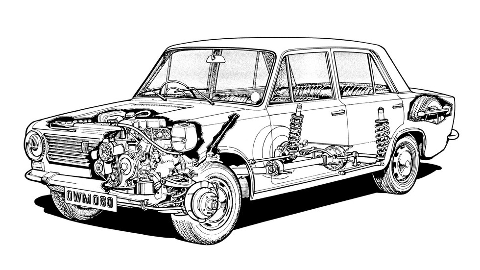 Нижневальный двигатель и задние дисковые тормоза – наиболее заметные технические отличия Fiat 124 от «копейки»