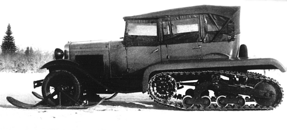 Опытный полугусеничный автомобиль ГАЗ-А-Кегресс на шасси ГАЗ-А. 1934 год