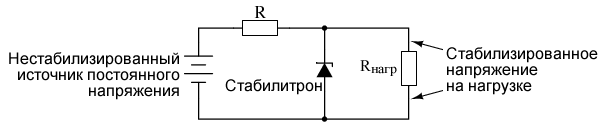 Стабилизатор напряжения на стабилитроне