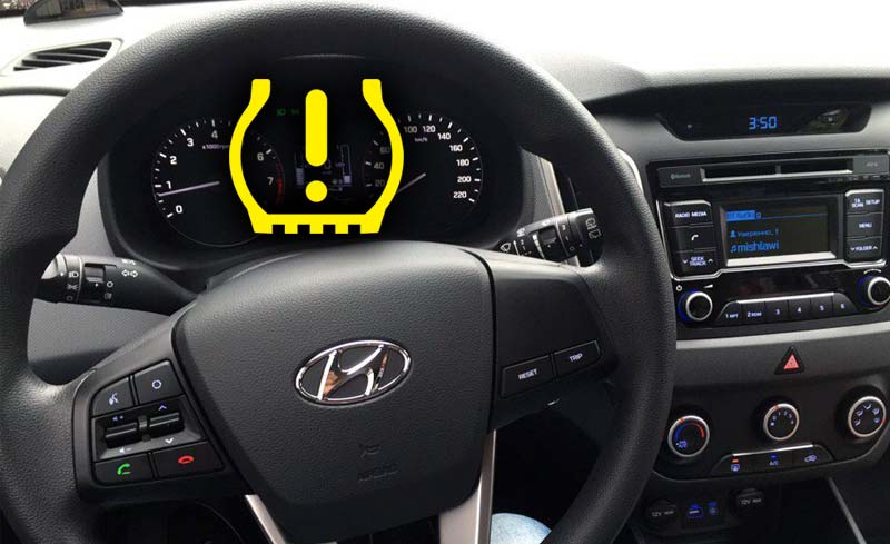 Давление в шинах на Hyundai Creta – как убрать ошибку датчиков и TPMS