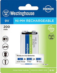 Westinghouse 200 mAh 6F22 Крона-BP1