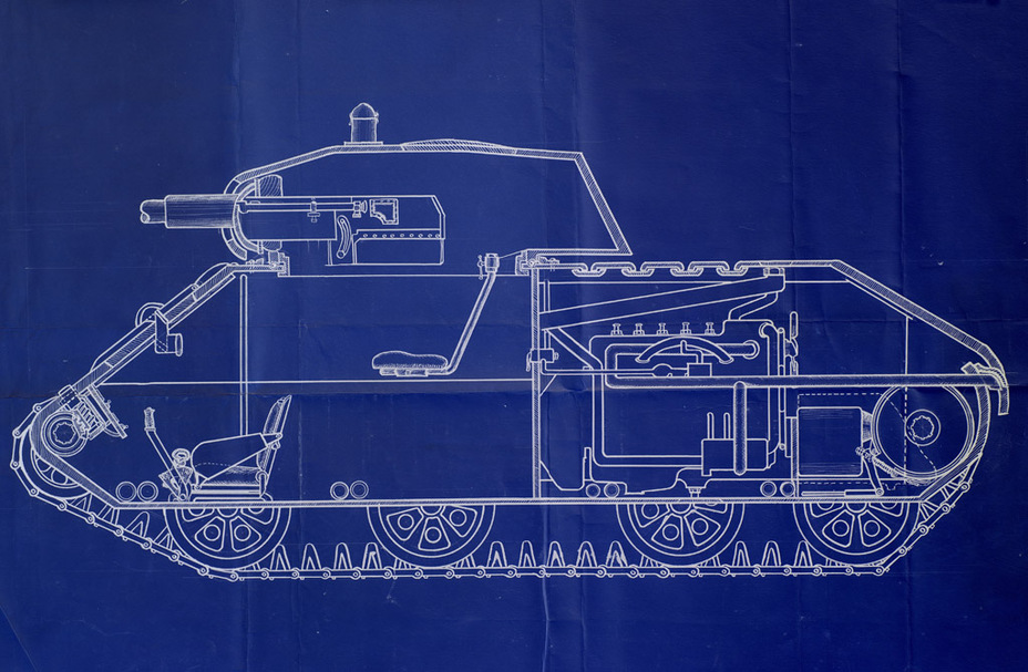 ​Продольный разрез танка Проворнова. Какая машина служила изобретателю образцом для подражания – заметить несложно - Т-34 в миниатюре: легкий танк Проворнова 